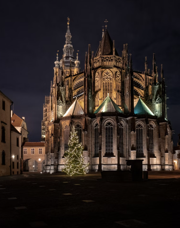 Veitsdom -- III. Burghof (Winter)